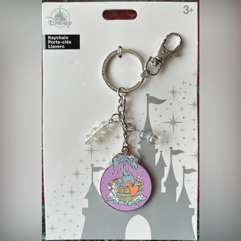 Disney Parks Dumbo's Bathtime Keychain Bag Charm Bubbles Tub